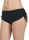 490632 Short em Cotton Cintura Baixa Preto ModaPop