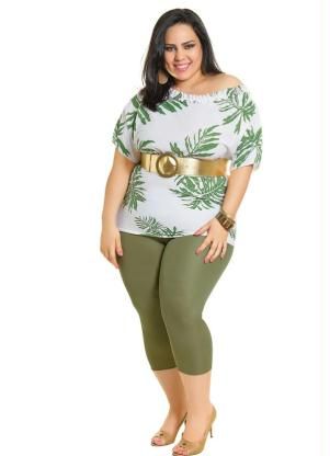 573364 Conjunto Blusa e Corsário Verde