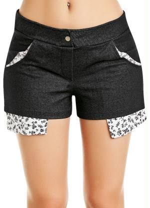 1222176 Short Cotton Jeans com Efeito Jeans